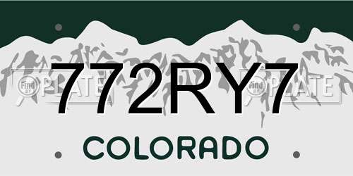 772RY7 Colorado License Plate
