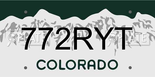 772RYT Colorado License Plate