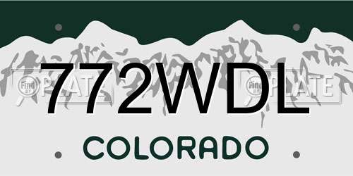 772WDL Colorado License Plate