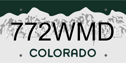 772WMD Colorado License Plate