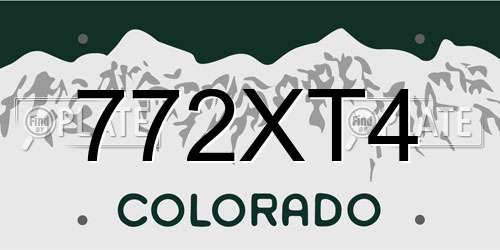 772XT4 Colorado License Plate