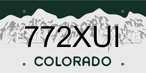 772XUI Colorado License Plate