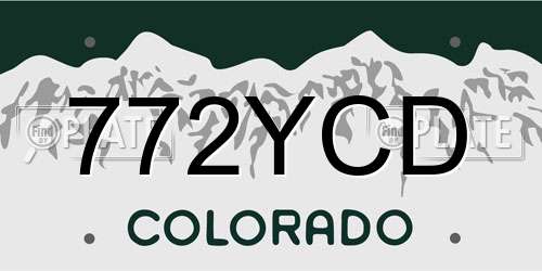 772YCD Colorado License Plate