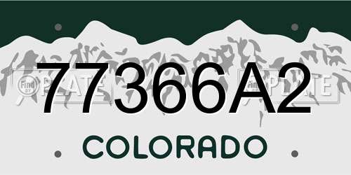 77366A2 Colorado License Plate