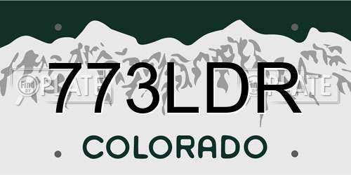 773LDR Colorado License Plate