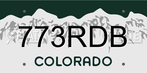 773RDB Colorado License Plate