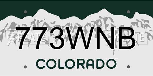773WNB Colorado License Plate