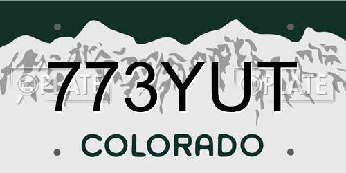 773YUT Colorado License Plate