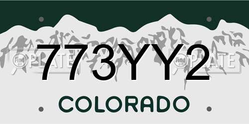 773YY2 Colorado License Plate