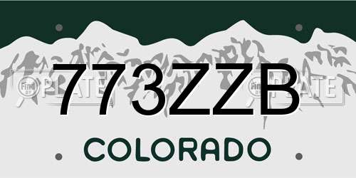 773ZZB Colorado License Plate