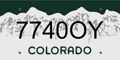 7740OY Colorado License Plate