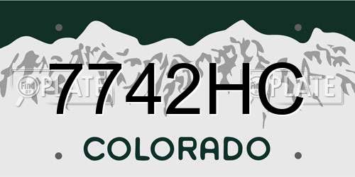 7742HC Colorado License Plate