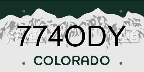774ODY Colorado License Plate