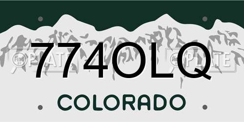 774OLQ Colorado License Plate