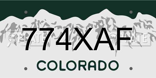 774XAF Colorado License Plate