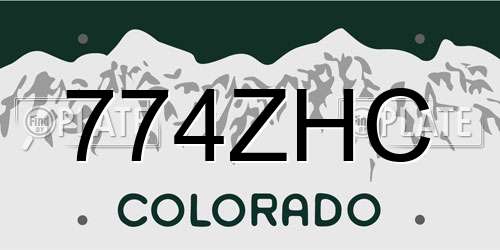 774ZHC Colorado License Plate