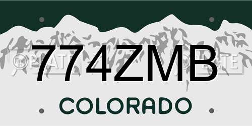 774ZMB Colorado License Plate