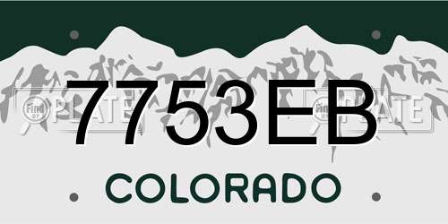 7753EB Colorado License Plate