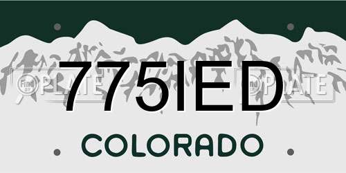 775IED Colorado License Plate