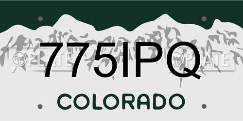 775IPQ Colorado License Plate