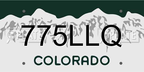 775LLQ Colorado License Plate