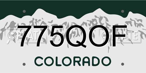 775QOF Colorado License Plate