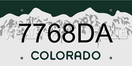 7768DA Colorado License Plate