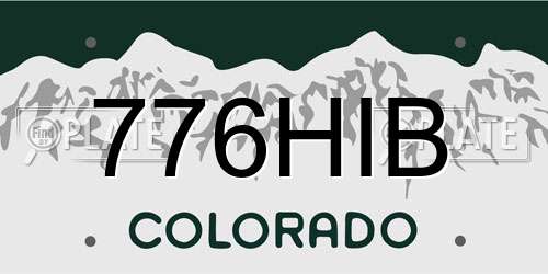 776HIB Colorado License Plate