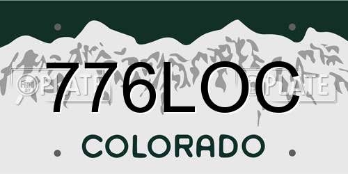 776LOC Colorado License Plate