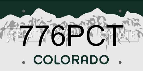 776PCT Colorado License Plate