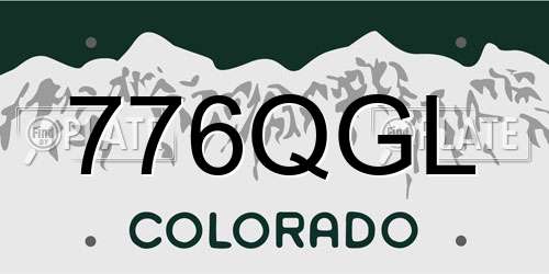 776QGL Colorado License Plate