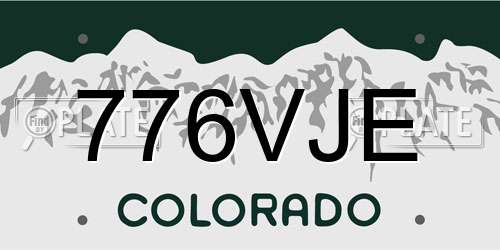 776VJE Colorado License Plate