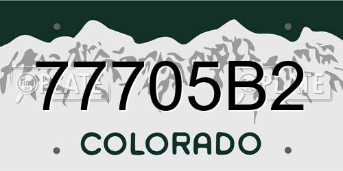 77705B2 Colorado License Plate
