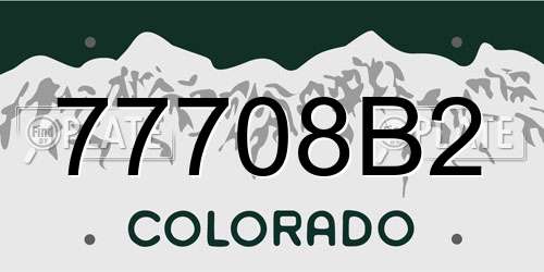 77708B2 Colorado License Plate