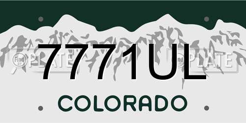 7771UL Colorado License Plate