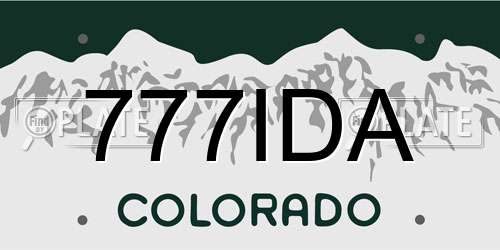 777IDA Colorado License Plate