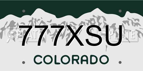 777XSU Colorado License Plate