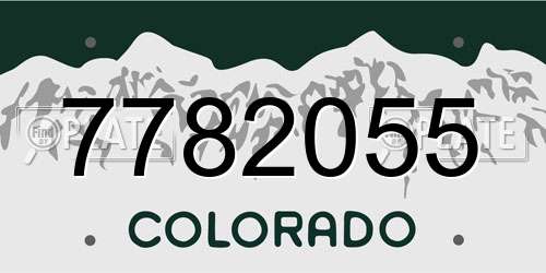 7782055 Colorado License Plate