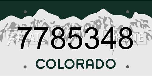 7785348 Colorado License Plate