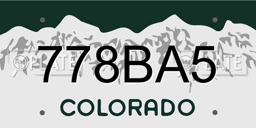 778BA5 Colorado License Plate