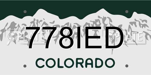 778IED Colorado License Plate