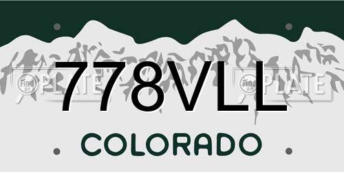 778VLL Colorado License Plate