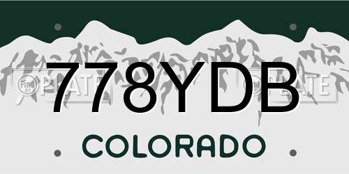 778YDB Colorado License Plate
