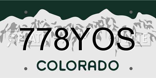778YOS Colorado License Plate