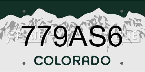 779AS6 Colorado License Plate