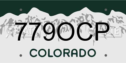 779OCP Colorado License Plate