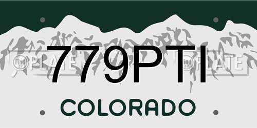 779PTI Colorado License Plate