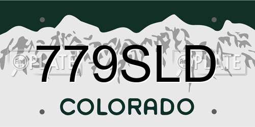 779SLD Colorado License Plate