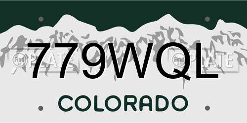 779WQL Colorado License Plate