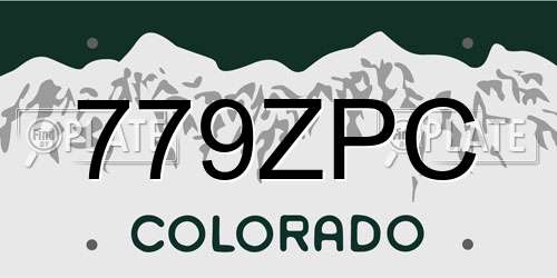 779ZPC Colorado License Plate